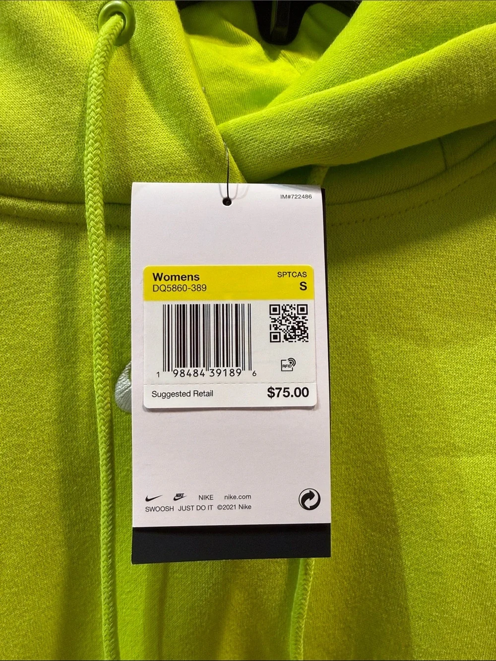 Nike Women's Neon Lime Pullover Hoodie